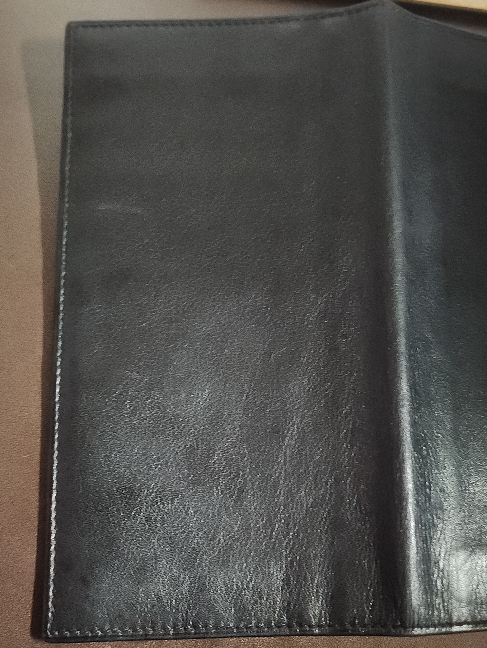 Celine Black Leather Bifold Wallet with Embossed Crest Euc - Picture 4 of 15
